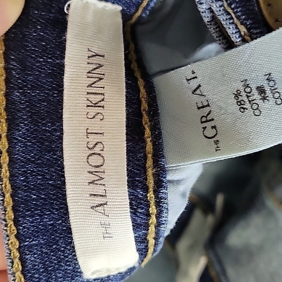 The Great The Almost Skinny Jeans Dark Denim With Shaded Patterns Size 27 - Picture 7 of 9